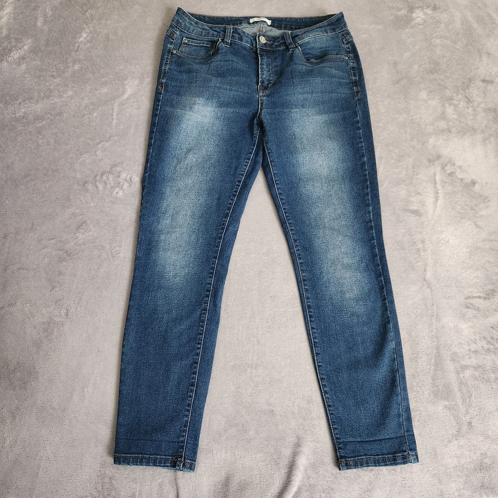 Kensie Jeans Effortless Ankle Skinny Blue Denim Womens 8 29 Mid Rise Medium Wash